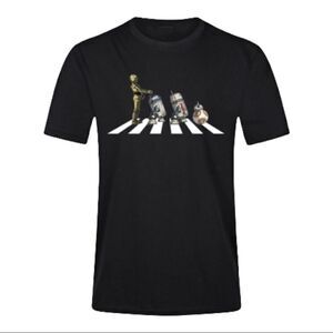 Star Wars Beatles Abbey Road Black Fitted T Shirt Size S